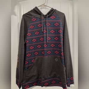 Simply Southern Charcoal and Red Aztec Hoodie